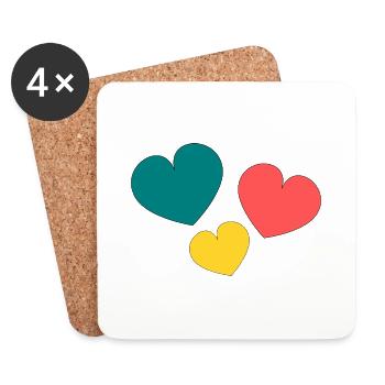 PAAR. ICH HABE GERADE GEHEIRATET. Junggesellinnenabschied. VALENTINSTAG. LIEBE. - Untersetzer (4er-Set) - Weiß - Vorne