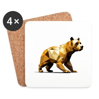 3D Bearr GeomeTRIX - Untersetzer (4er-Set) - Weiß - Vorne