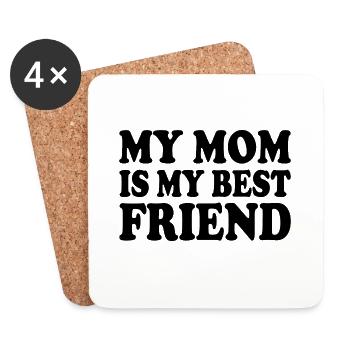 my mom is my best friend - Dessous de verre (lot de 4) - blanc - Devant
