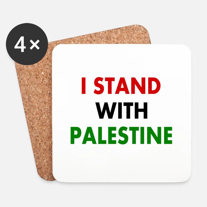 I stand with palestine - Untersetzer (4er-Set) - Weiß