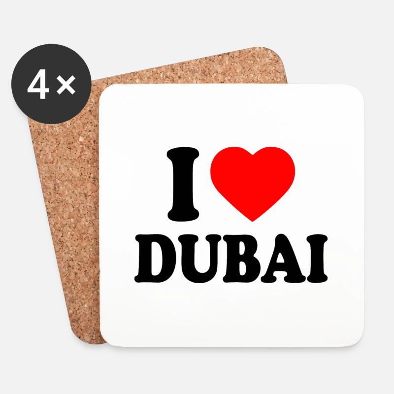 I love Dubai - Untersetzer (4er-Set) - Weiß