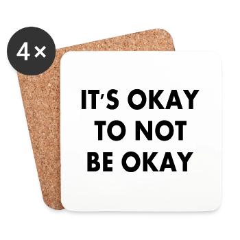 it's okay to not be okay - Dessous de verre (lot de 4) - blanc - Devant