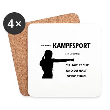 T-Shirt/Accessoire Kampfsport-Recht und Ruhe - Untersetzer (4er-Set) - Weiß - Vorne