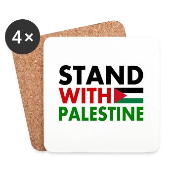 Stand with palestine - Untersetzer (4er-Set) - Weiß - Vorne