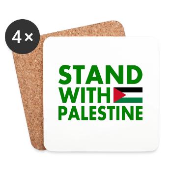 Stand with palestine - Untersetzer (4er-Set) - Weiß - Vorne