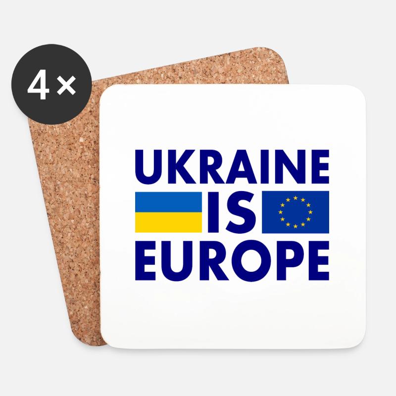 Ukraine - Untersetzer (4er-Set) - Weiß