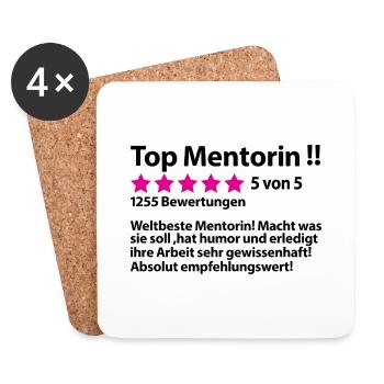 Mentorin Abschiedsgeschenk Dankeschön Grundschule - Untersetzer (4er-Set) - Weiß - Vorne