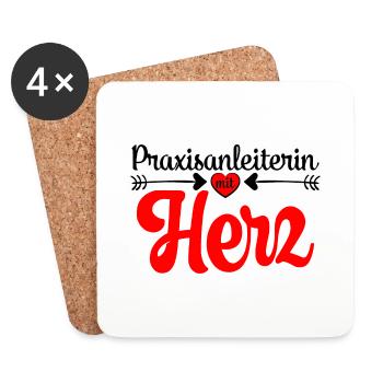 Danke Sagen an Praxisanleiterin Abschied Kollegin - Untersetzer (4er-Set) - Weiß - Vorne