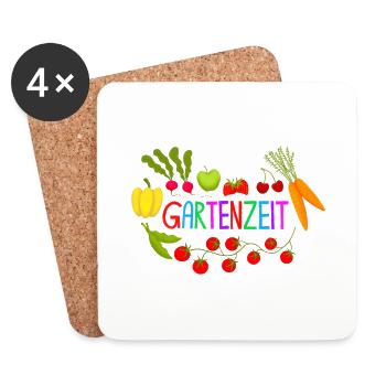 Gartenzeit Gärtner Gärtnerin Gartenarbeit Garten - Untersetzer (4er-Set) - Weiß - Vorne