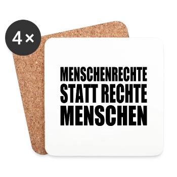 menschenrechte statt rechte menschen - Untersetzer (4er-Set) - Weiß - Vorne
