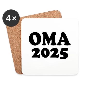 Oma 2025 - Untersetzer (4er-Set) - Weiß - Vorne