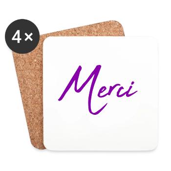 MERCI. MAÎTRESSE. MAÎTRE. MERCI MAÎTRESSE - Dessous de verre (lot de 4) - blanc - Devant