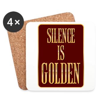 Silence Is Golden - Coasters (set of 4) - white - Front