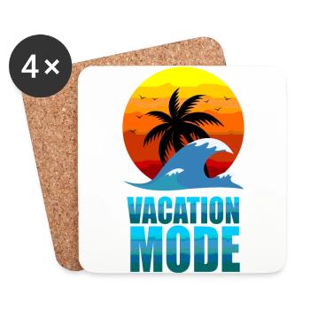 Vacation Mode - Coasters (set of 4) - white - Front