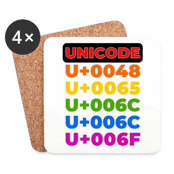 UNICODE - Untersetzer (4er-Set) - Weiß - Vorne