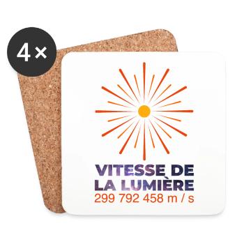 Vitesse de la lumière - Dessous de verre (lot de 4) - blanc - Devant