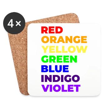 Rainbow colours - Coasters (set of 4) - white - Front