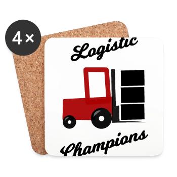 Die Logistik Champions - Untersetzer (4er-Set) - Weiß - Vorne