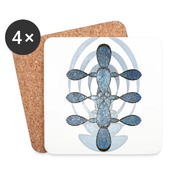 Abstract No. 65 - Coasters (set of 4) - white - Front