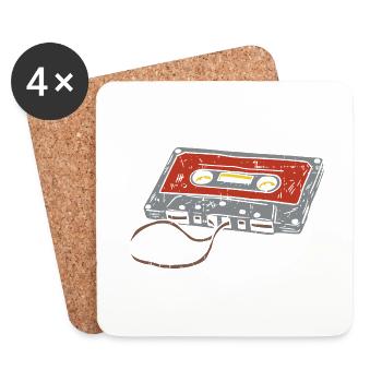 Cassette 90 Oldschool - Coasters (set of 4) - white - Front
