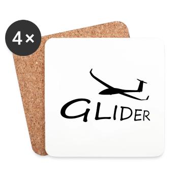 Planeur pilote planeur - Dessous de verre (lot de 4) - blanc - Devant