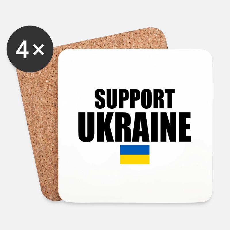 Support ukraine - Untersetzer (4er-Set) - Weiß