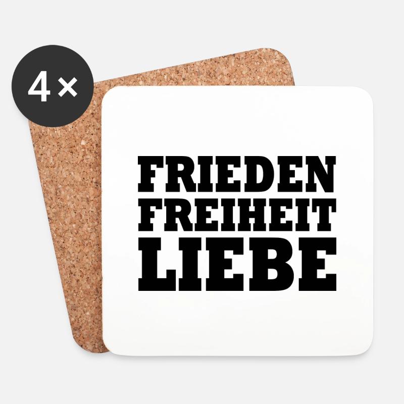 Frieden freiheit liebe - Untersetzer (4er-Set) - Weiß