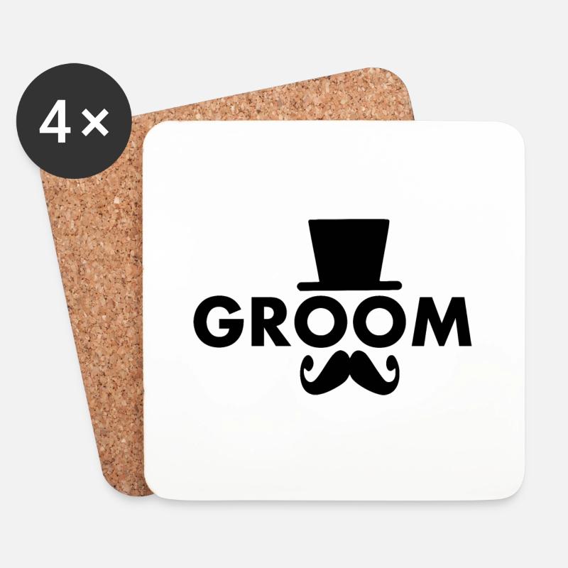 Groom - Untersetzer (4er-Set) - Weiß