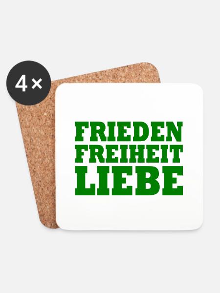 Frieden freiheit liebe - Untersetzer (4er-Set) - Weiß