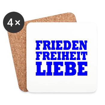 Frieden freiheit liebe - Untersetzer (4er-Set) - Weiß - Vorne