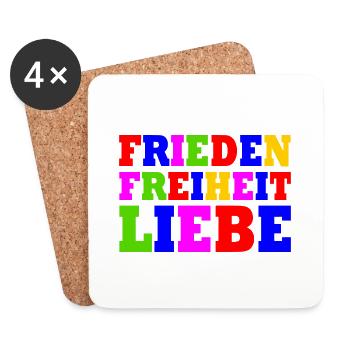 Frieden freiheit liebe - Untersetzer (4er-Set) - Weiß - Vorne