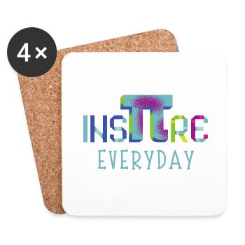 Inspire Everyday Pi Day 3.14 Pi Symbole numérique - Dessous de verre (lot de 4) - blanc - Devant