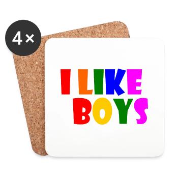 I like boys - Coasters (set of 4) - white - Front