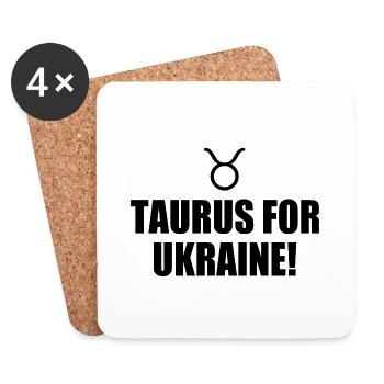 taurus for ukraine - Dessous de verre (lot de 4) - blanc - Devant