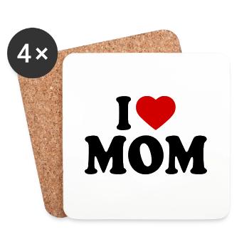 I love mom - Coasters (set of 4) - white - Front
