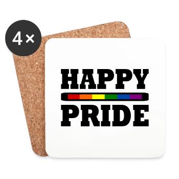 Happy pride - Dessous de verre (lot de 4) - blanc - Devant