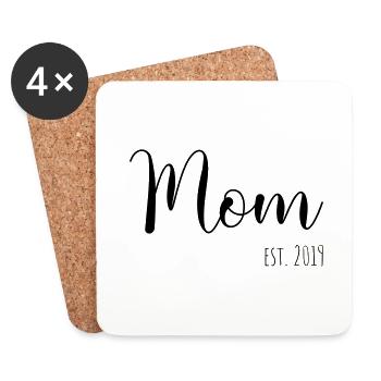 Mom Est. 2019 - Untersetzer (4er-Set) - Weiß - Vorne