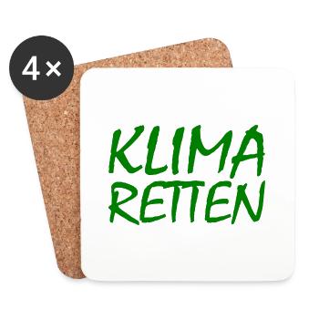 Klima retten - Untersetzer (4er-Set) - Weiß - Vorne