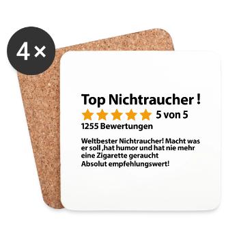rauchen aufhören motivation Nichtraucher Behlohnun - Untersetzer (4er-Set) - Weiß - Vorne