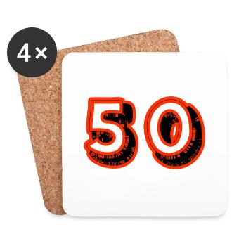 50. 50 YEARS. 50th ANNIVERSARY. 50TH ANNIVERSARY. - Coasters (set of 4) - white - Front