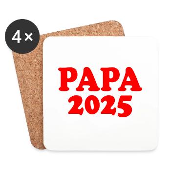 Papa 2025 - Untersetzer (4er-Set) - Weiß - Vorne