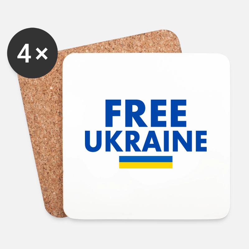 Ukraine - Untersetzer (4er-Set) - Weiß