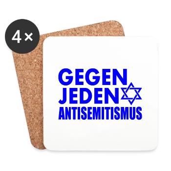 Gegen jeden antisemitismus - Untersetzer (4er-Set) - Weiß - Vorne