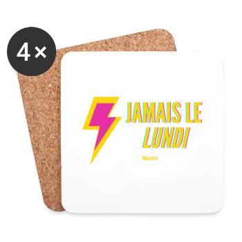 Jamais le lundi - Dessous de verre (lot de 4) - blanc - Devant