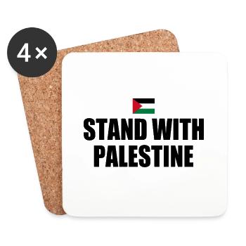 Stand with palestine - Untersetzer (4er-Set) - Weiß - Vorne
