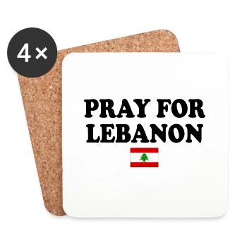 Libanon - Pray for lebanon - Untersetzer (4er-Set) - Weiß - Vorne