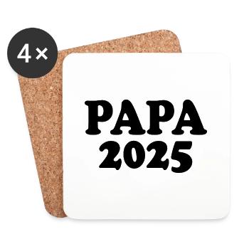 Papa 2025 - Untersetzer (4er-Set) - Weiß - Vorne