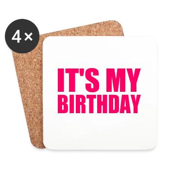 It's my birthday - Dessous de verre (lot de 4) - blanc - Devant
