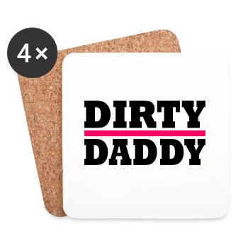 Dirty daddy - Untersetzer (4er-Set) - Weiß - Vorne