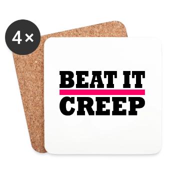 Beat it creep - Dessous de verre (lot de 4) - blanc - Devant